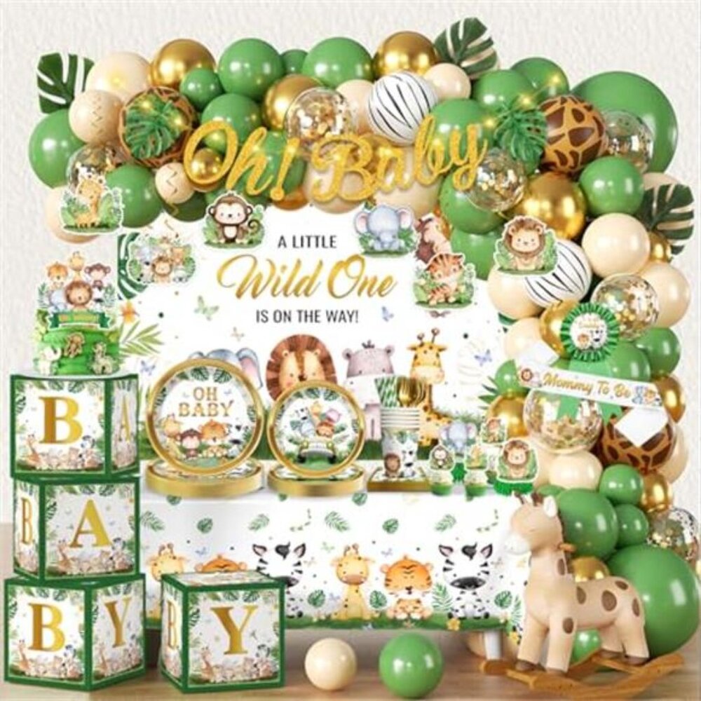 Safari Baby Shower Decorations Boy Jungle Party Supplies All in One Kit Tablewar